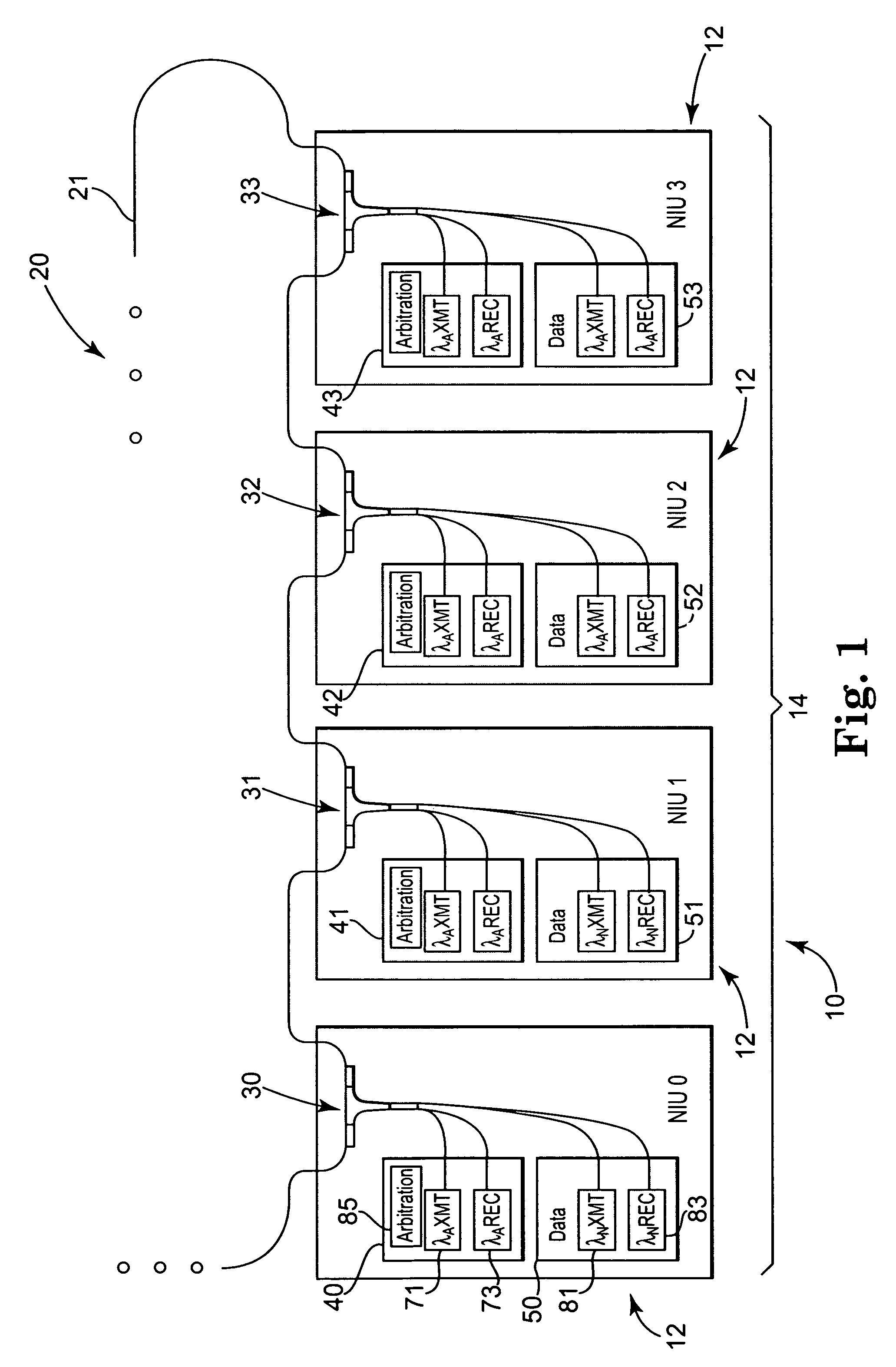 Wavelength division multiplexed optical channel switching