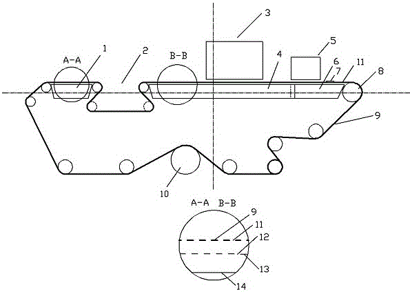 A detection unit of a web die-cutting machine with an online negative pressure suction conveying device