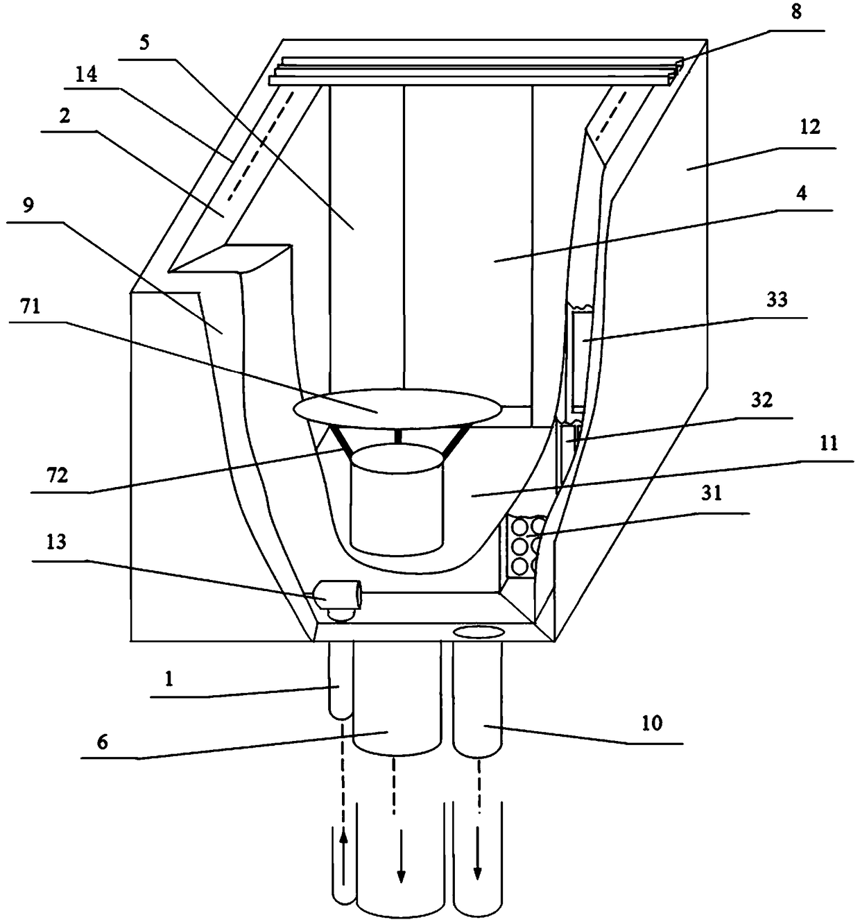 Pressure stabilizer used for water flow standard device and flow stabilizing method thereof