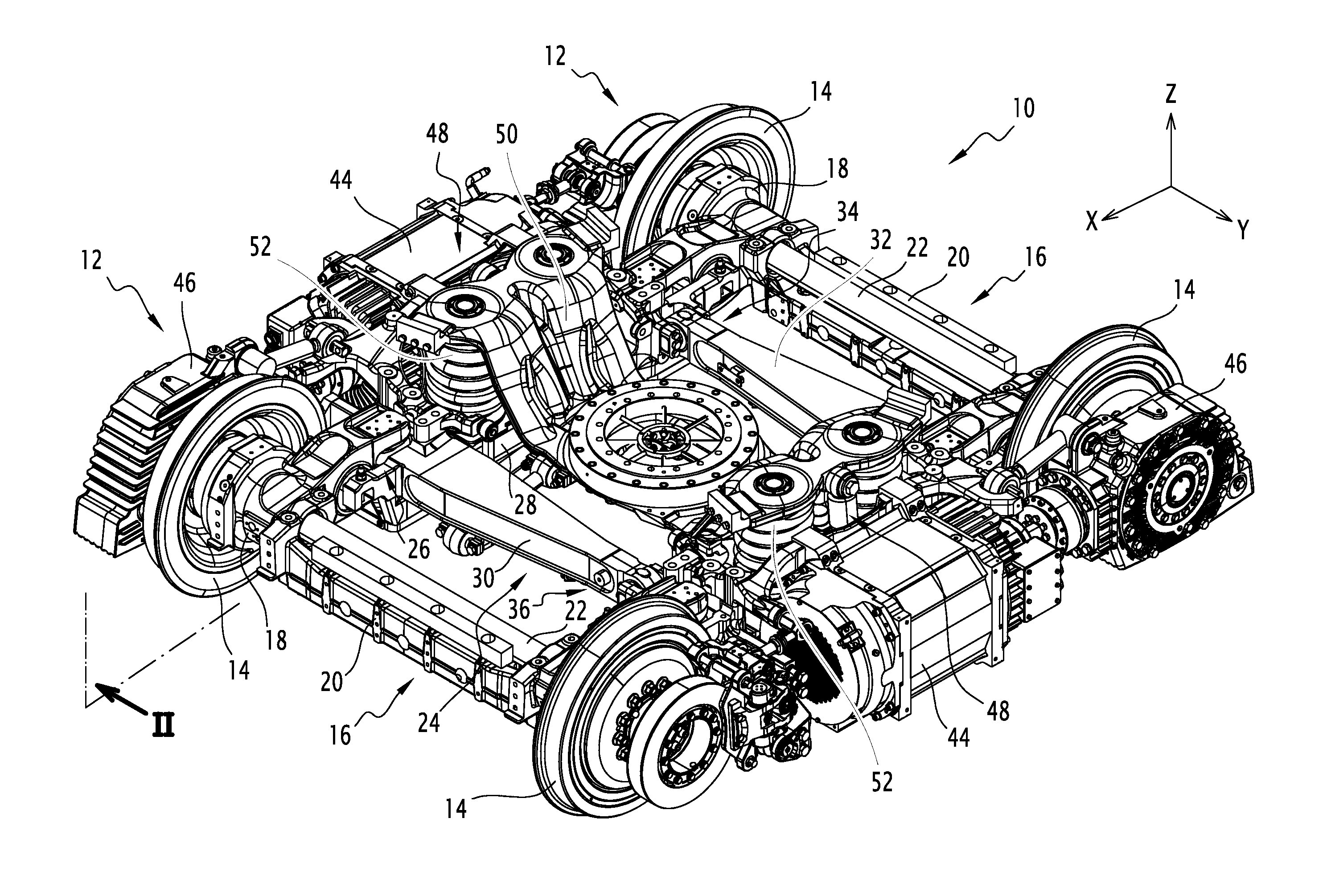Bogie for Railway Vehicle with a Suspension System