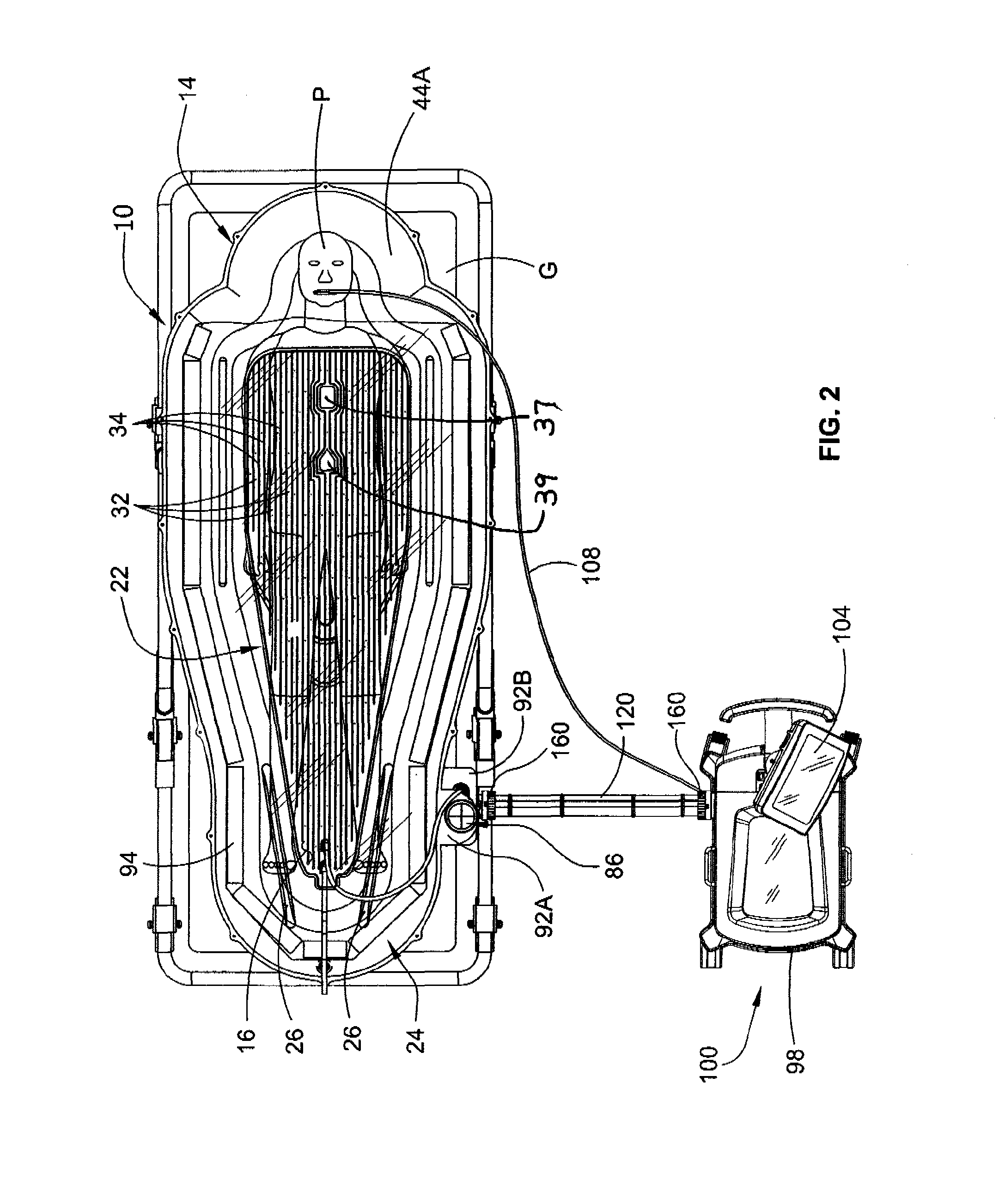 Apparatus for altering the body temperature of a patient and administering decompression to the patients torso