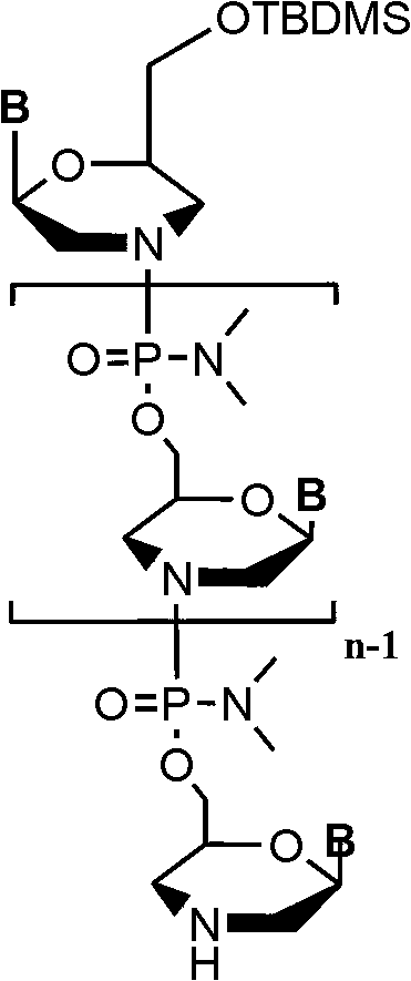 Phosphorodiamidate morpholino oligomer synthetized by solid phase and method thereof