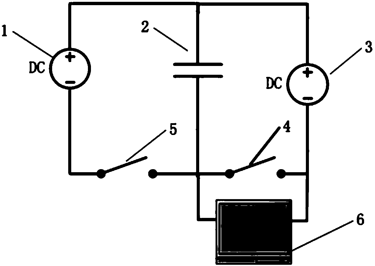 A DC bias characteristic test circuit and test method of a capacitor