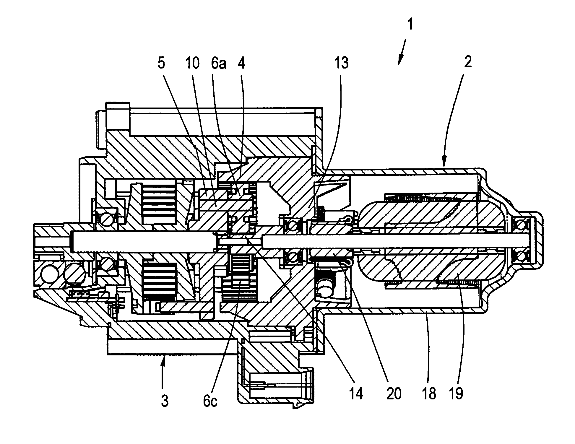 Control drive with electric motor and planetary gear mechanism