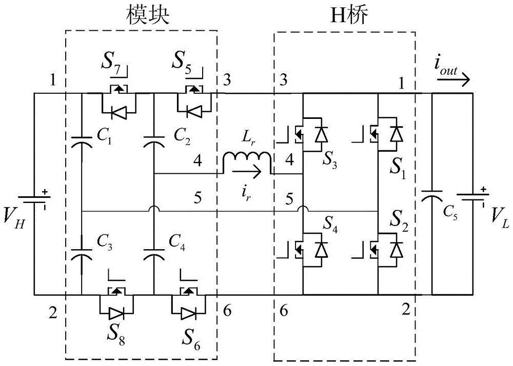 Bidirectional-resonance bridge type modular multi-level switched capacitor DC-AC converter