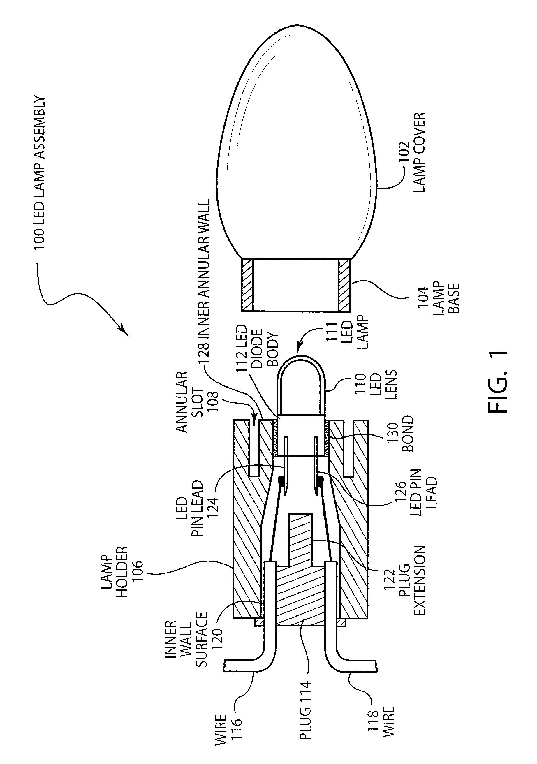 Substantially inseparable LED lamp assembly