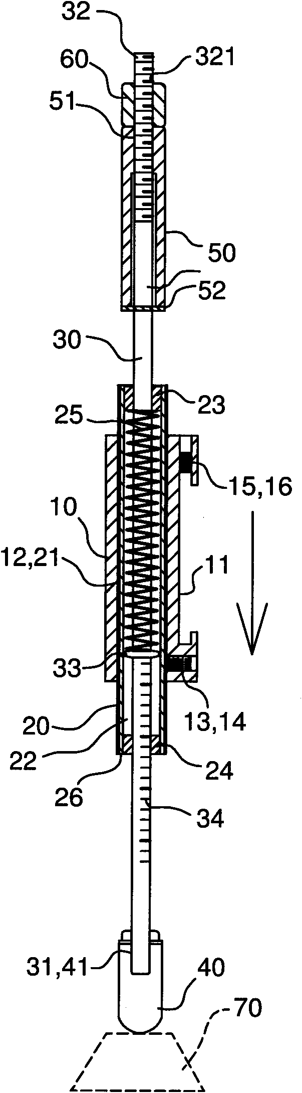 Test head of press key tester