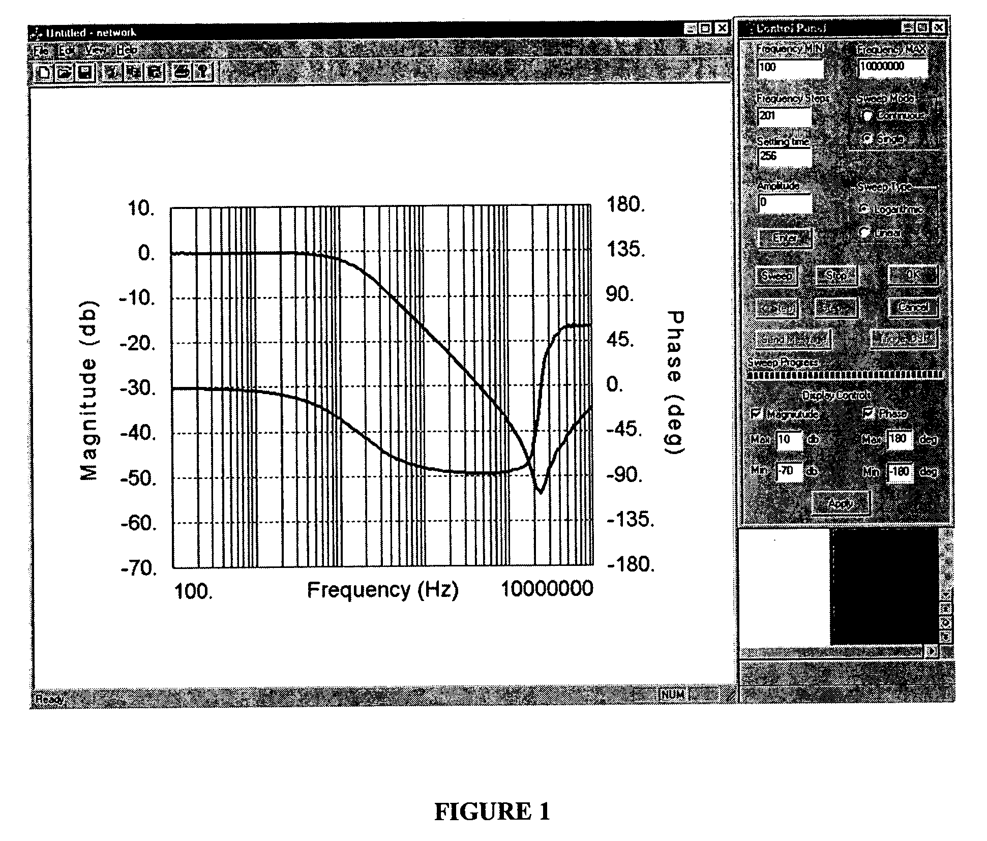 Stepped sine wave frequency response measurement system