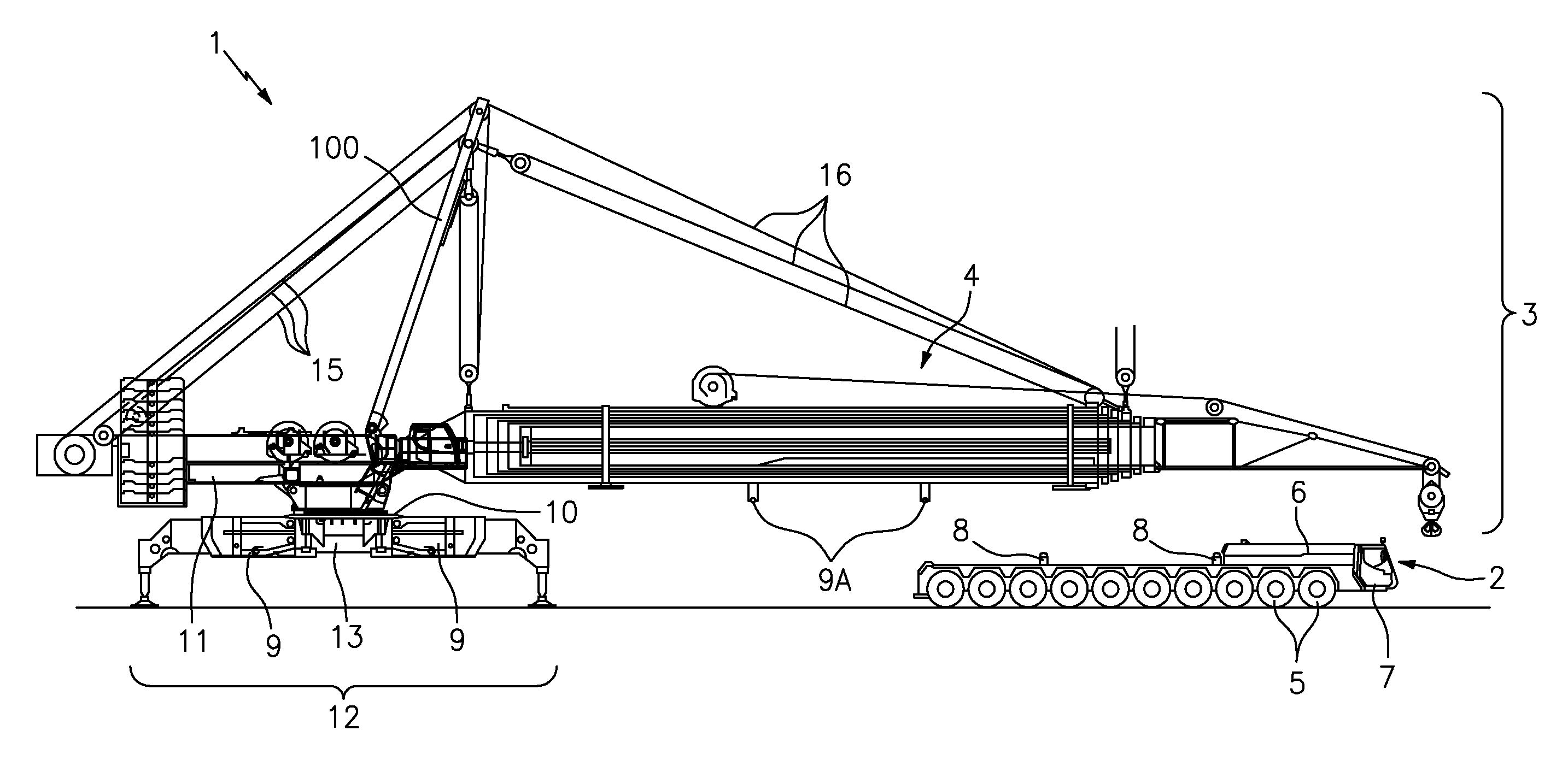 Modular mobile crane