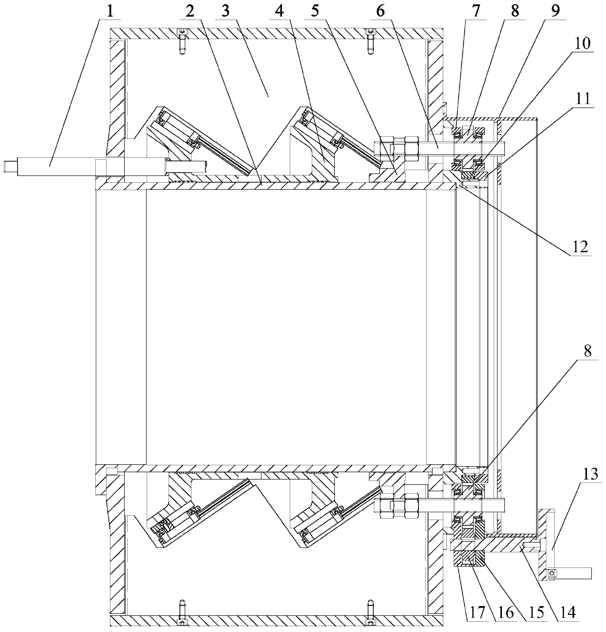 Belted layer attached drum with fast attachment diameter adjusting mechanism