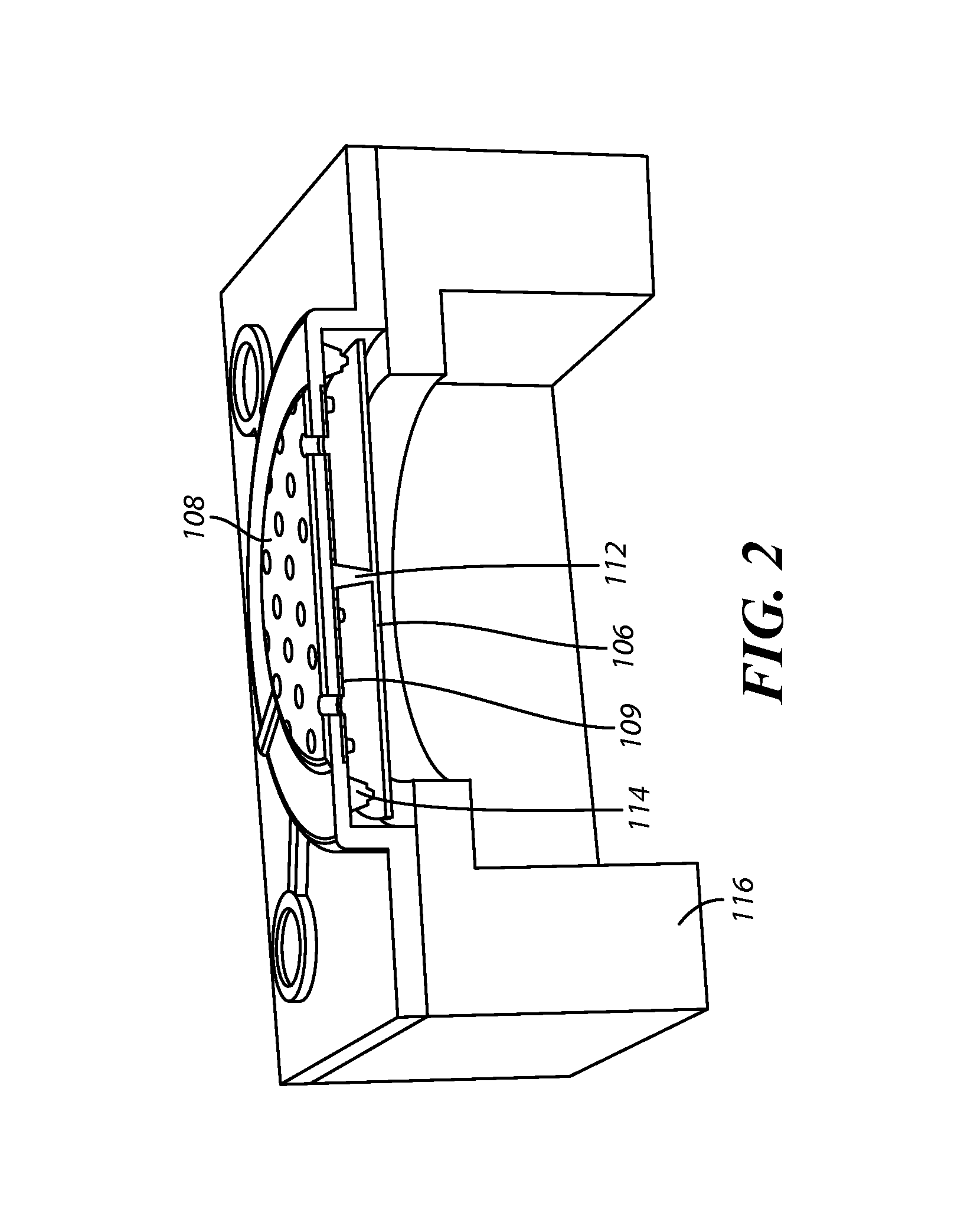 Acoustic apparatus with diaphragm supported at a discrete number of locations