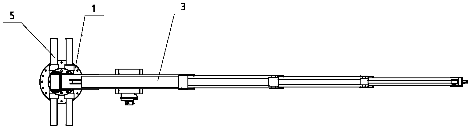 Marine multi-section arm telescopic crane