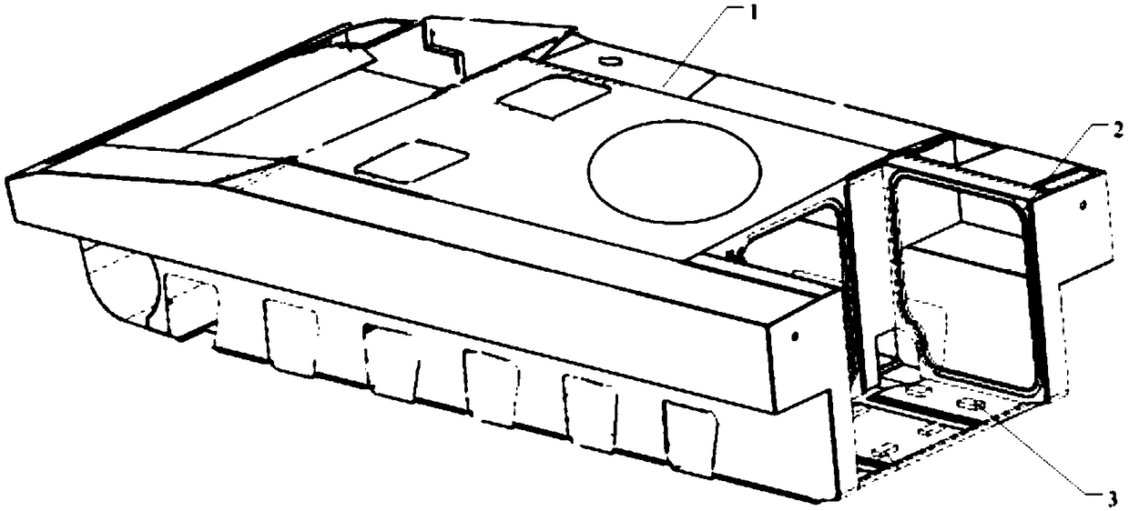 Armored vehicle cabin replacing method and cabin replacing vehicle body combination structure