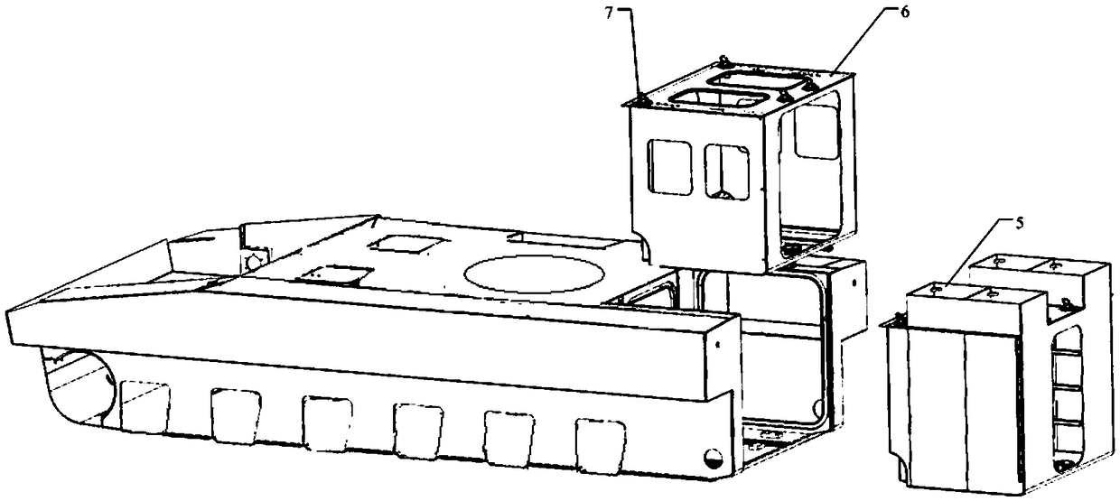 Armored vehicle cabin replacing method and cabin replacing vehicle body combination structure