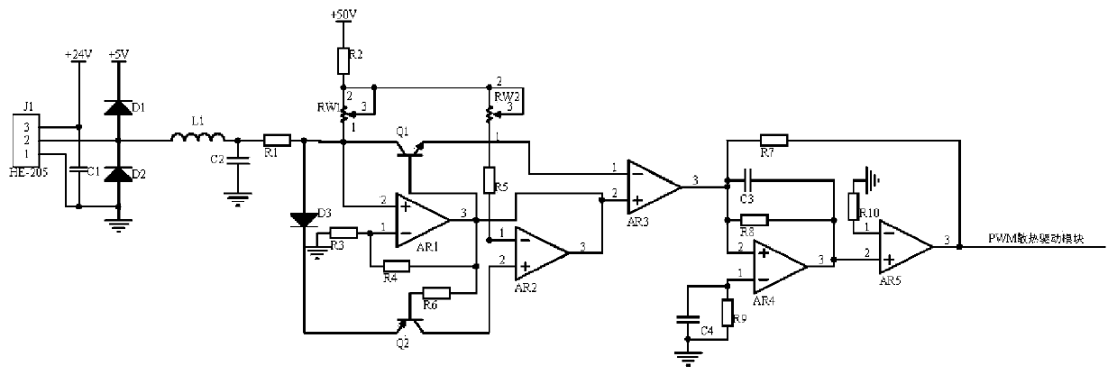Power regulation circuit for motor cooling equipment of stamping robot