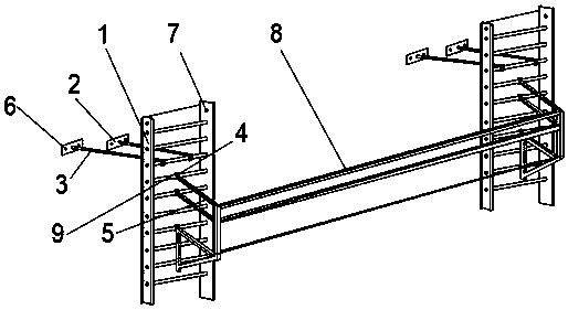 Double ladder scaffold device