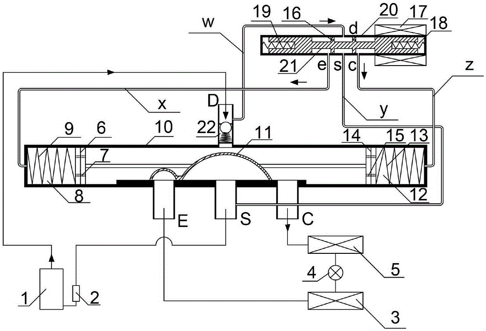 Four-way reversing valve with stopping function