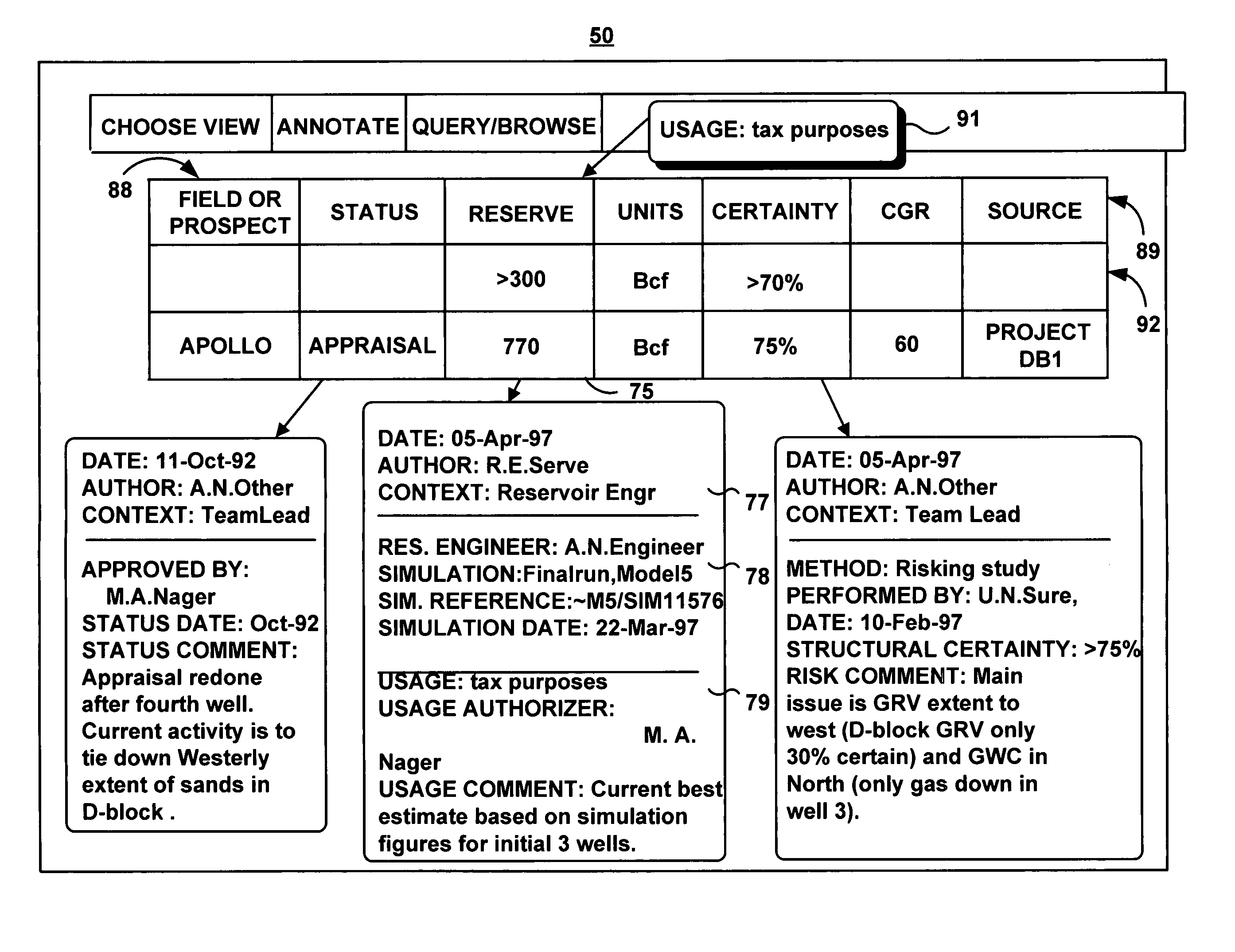 System for annotating a data object by creating an interface based on a selected annotation structure