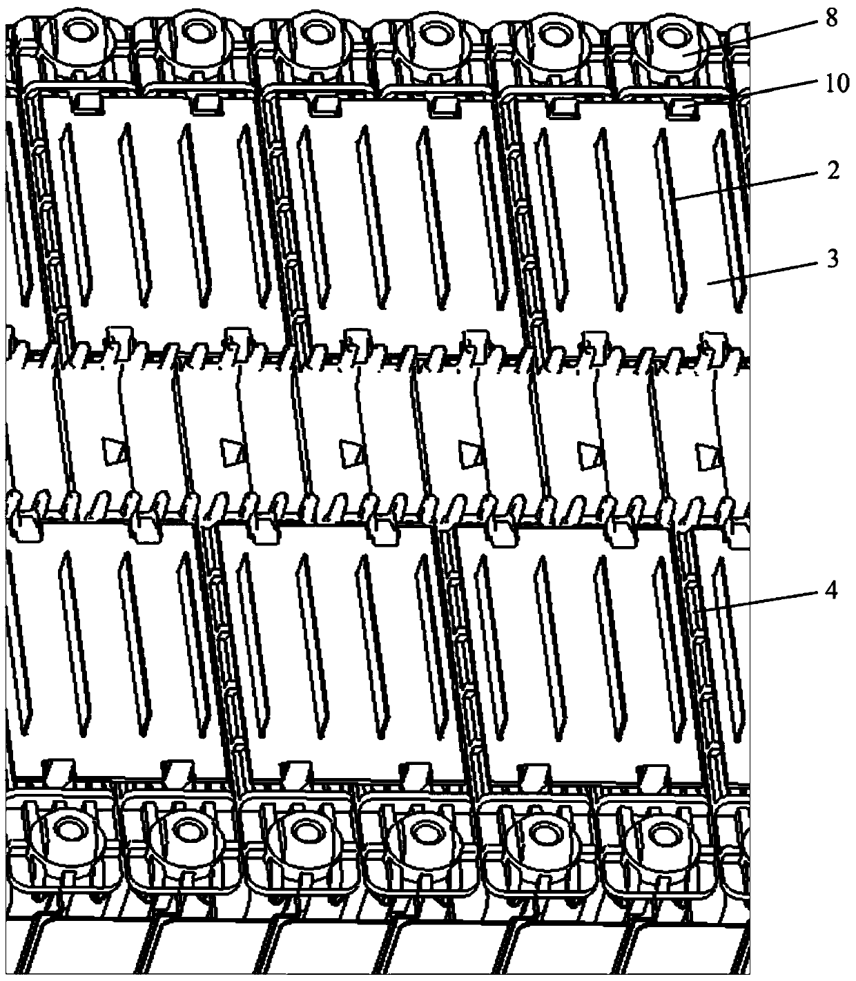 A soft pack battery module connection structure