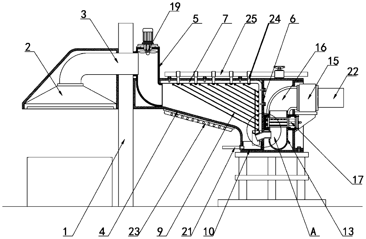 Environment-friendly double-acting deoiling device for residential public flue