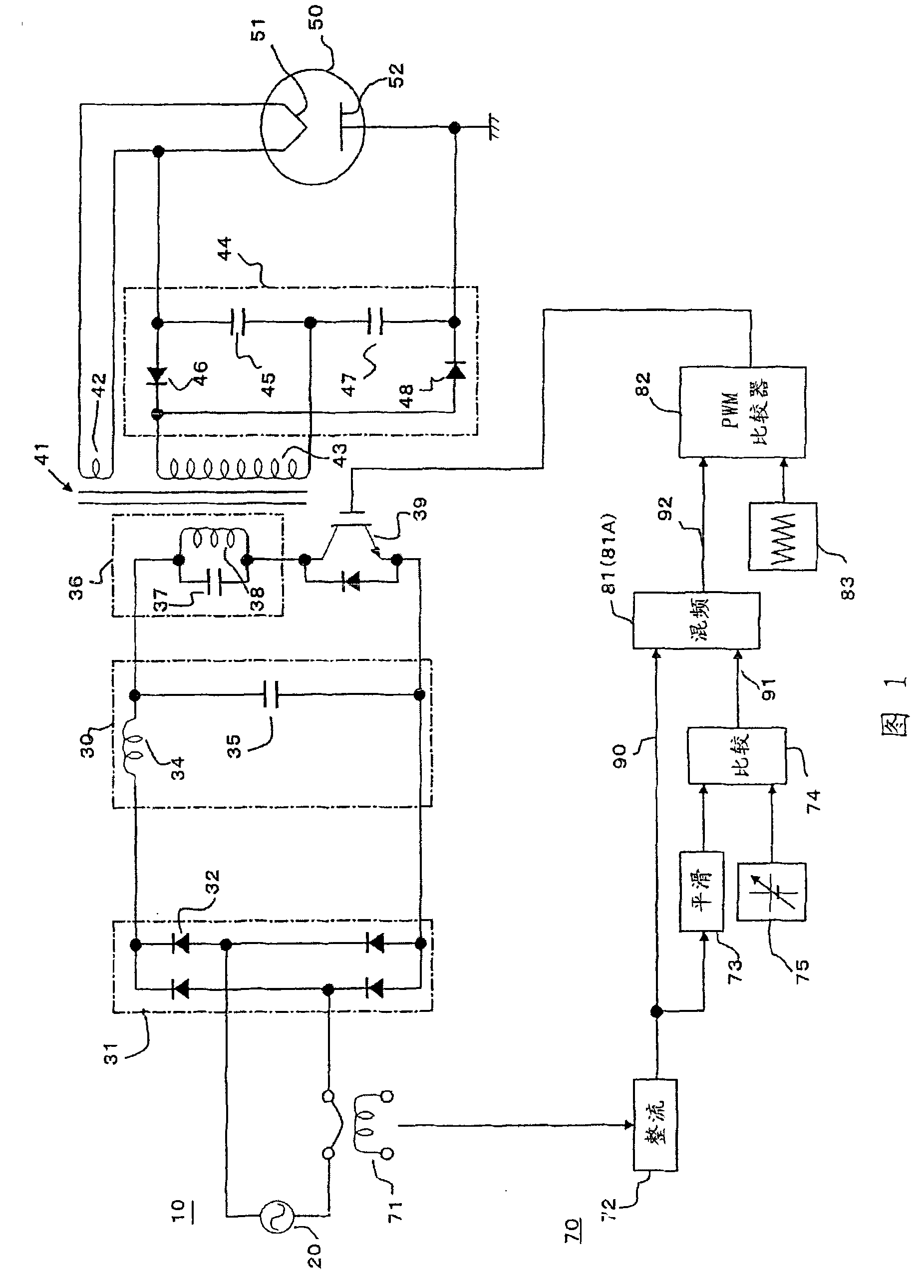 Power control device for high-frequency dielectric heating and control method thereof