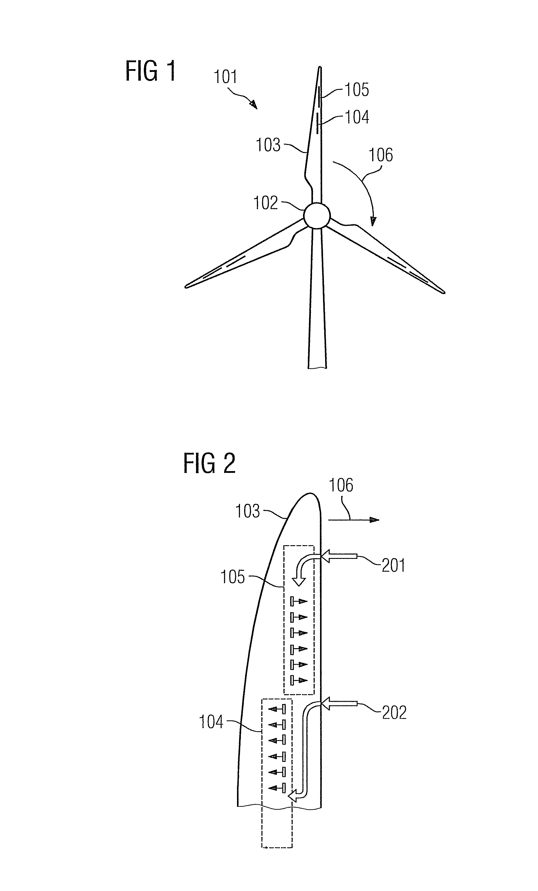 Control of a wind turbine, rotor blade and wind turbine