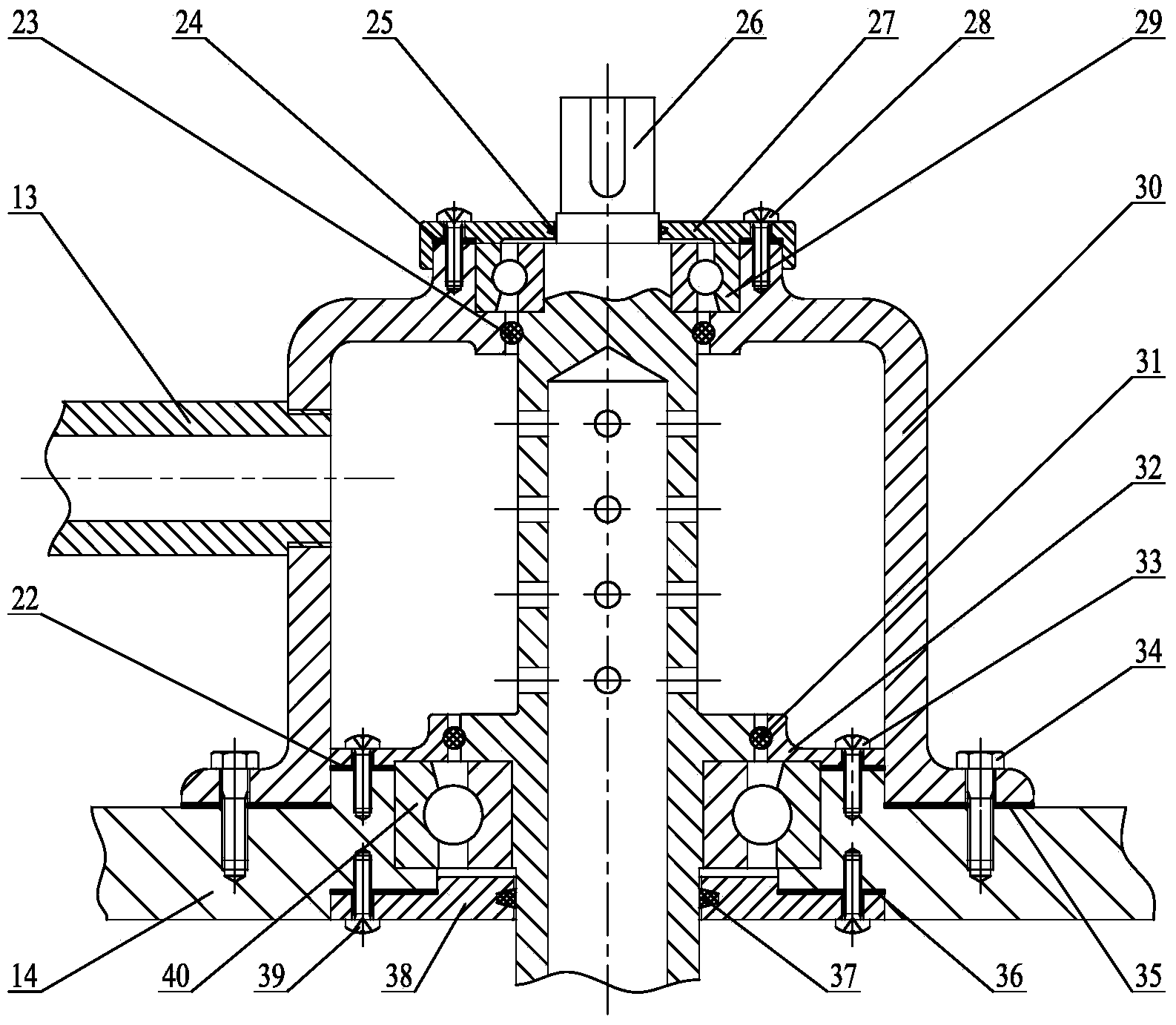 Internal-rotation vertical type bionic drag-reducing testing experiment platform