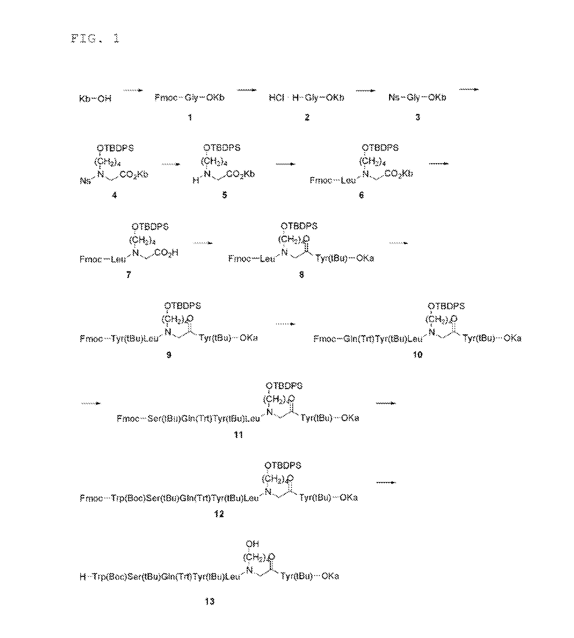 Novel cross-linked peptides containing non-peptide cross-linked structure, method for synthesizing cross-linked peptides, and novel organic compound used in method