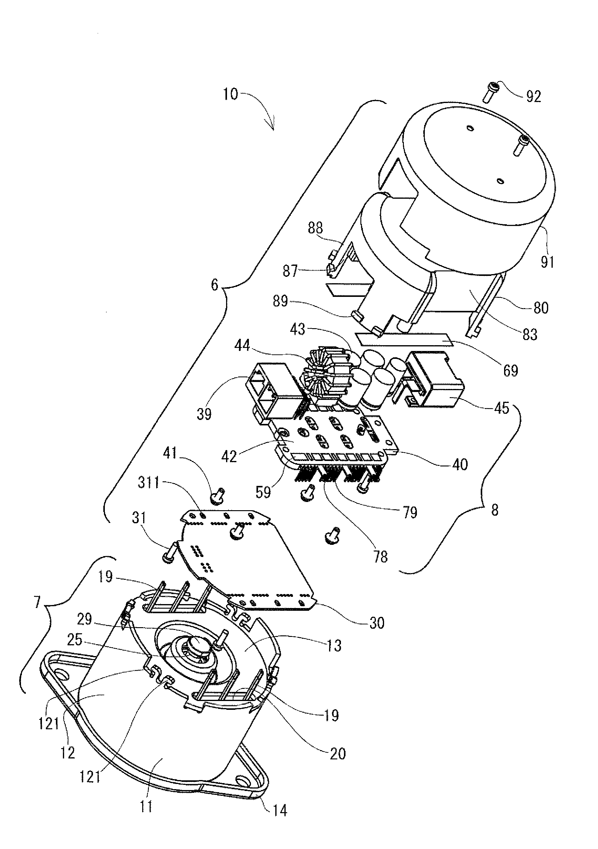 Drive unit of electric motor and motorized equipment using the drive unit
