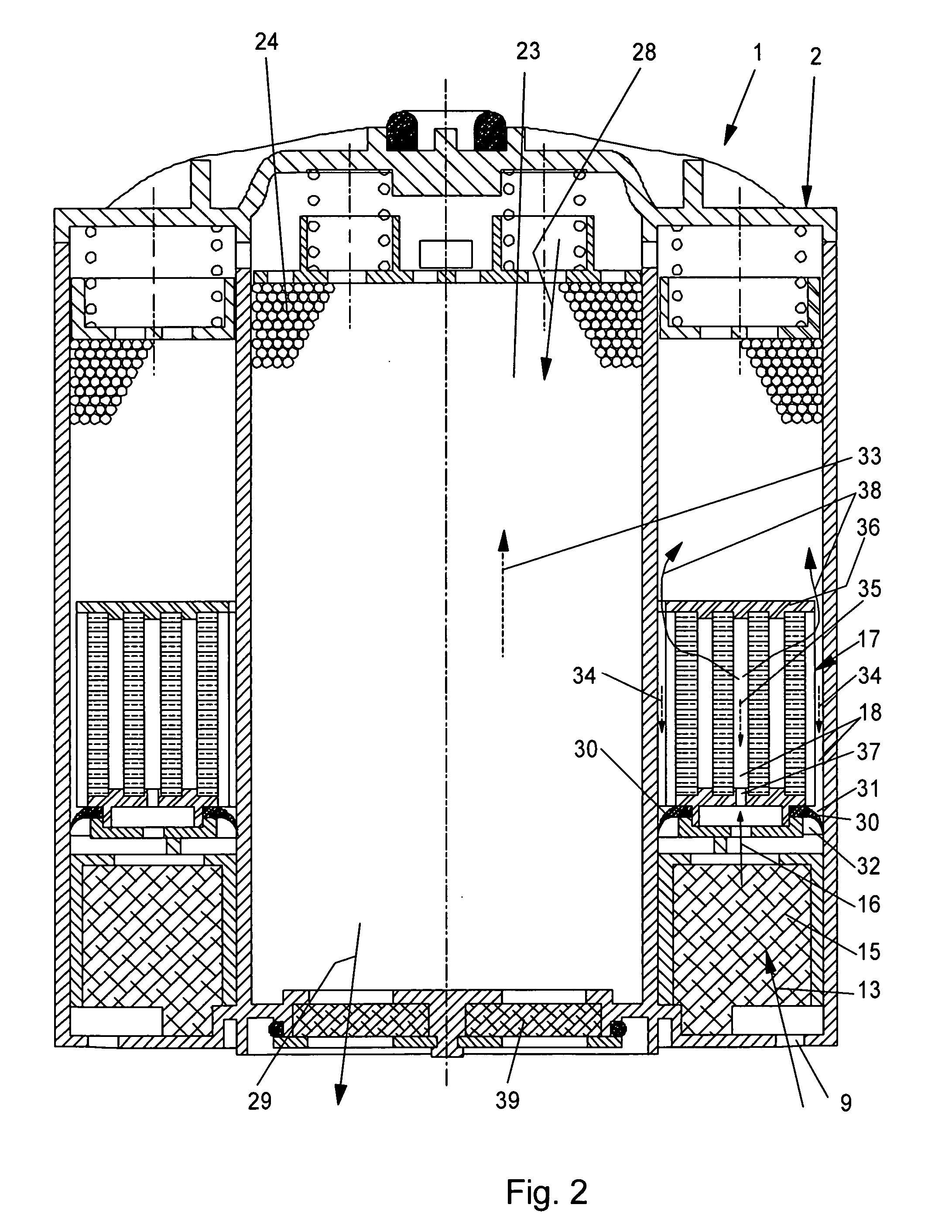 Cartridge for cleaning compressed air in compressed air supply systems of motor vehicles