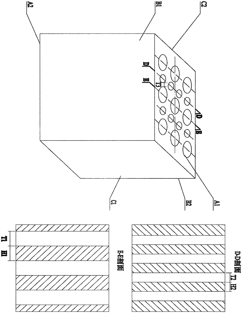 Design scheme of direct-current countercurrent hole channel type heat exchanger/evaporator