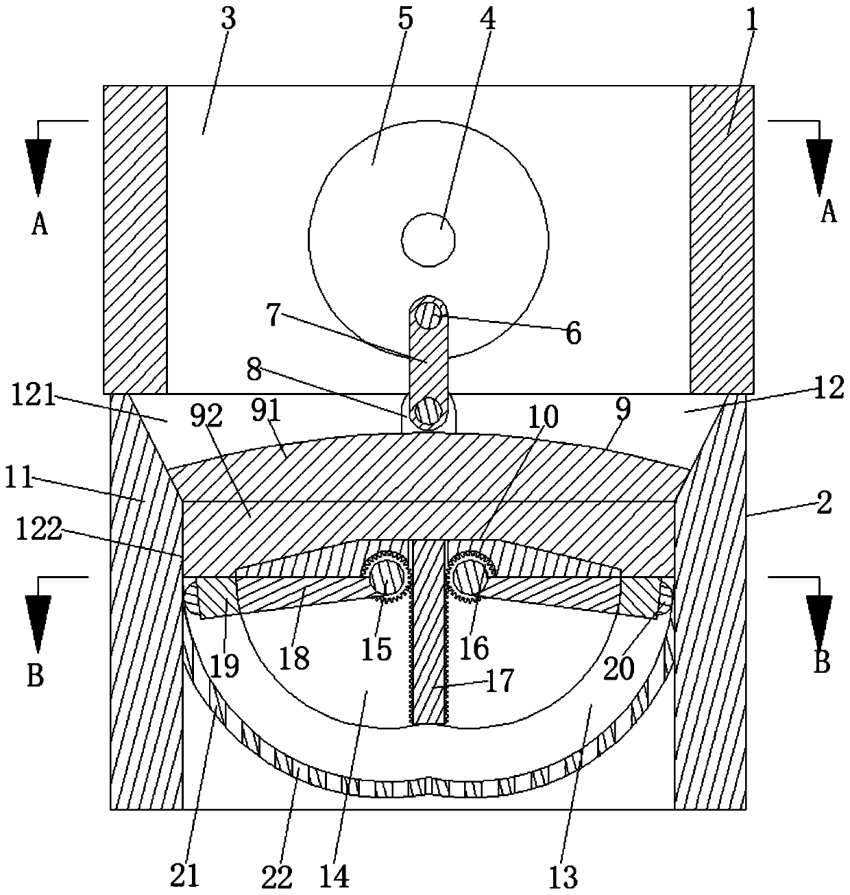 Alum crushing device for sewage disposal purification