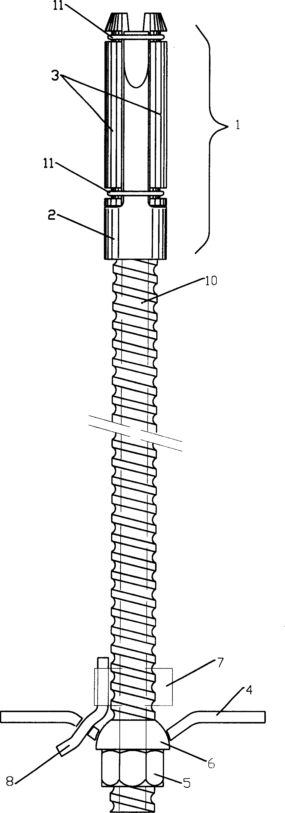 Shell expansion type rock bolt