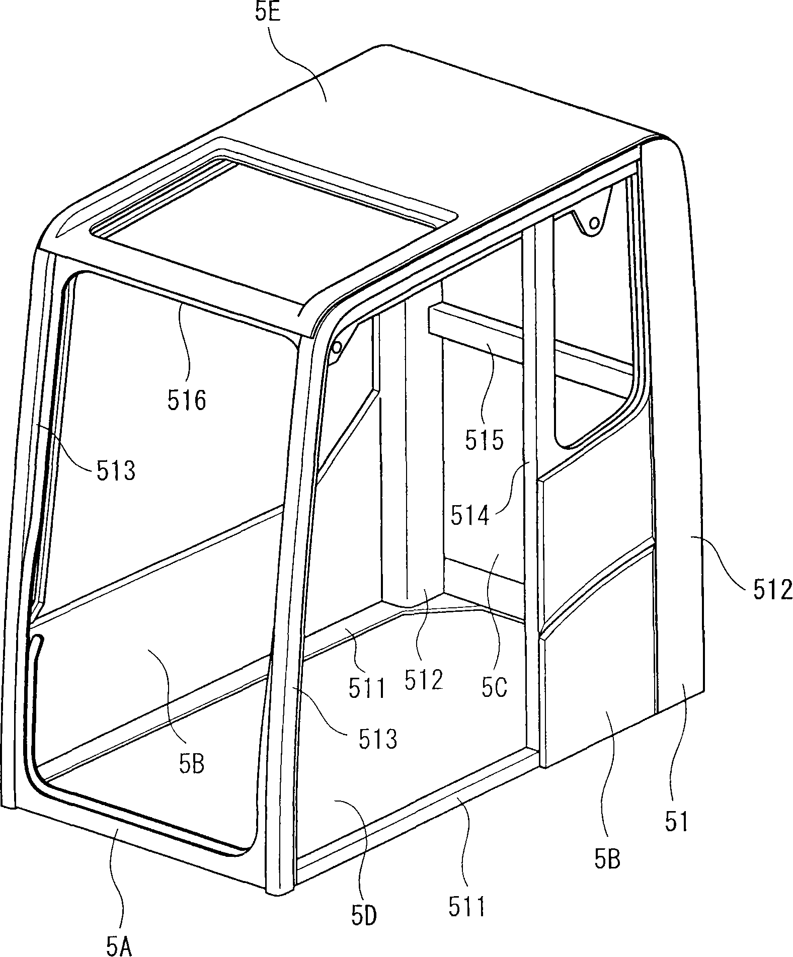 Cab for work machine