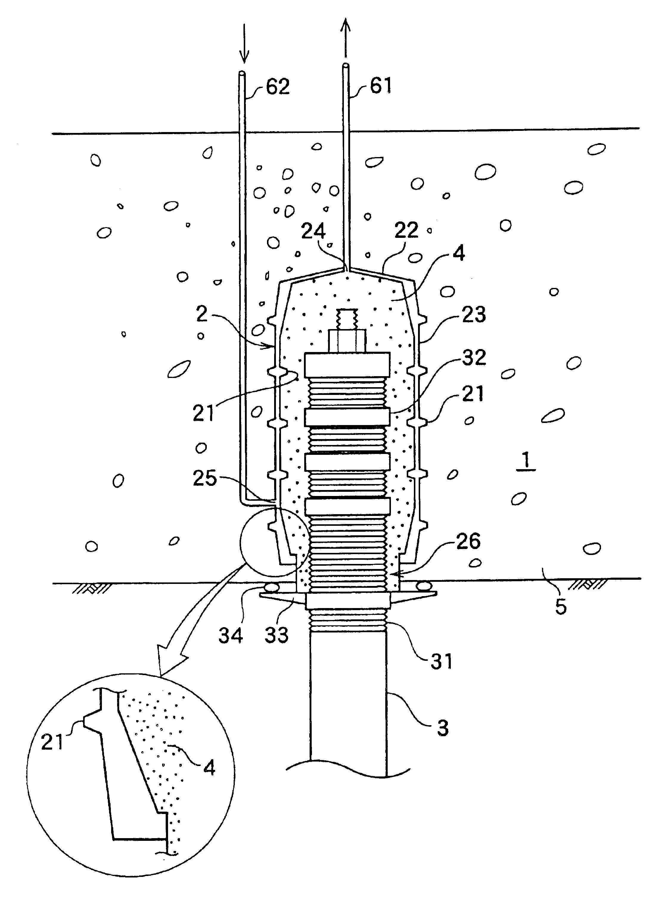 Structure of pile head joint portion and pile head fitting tubular body