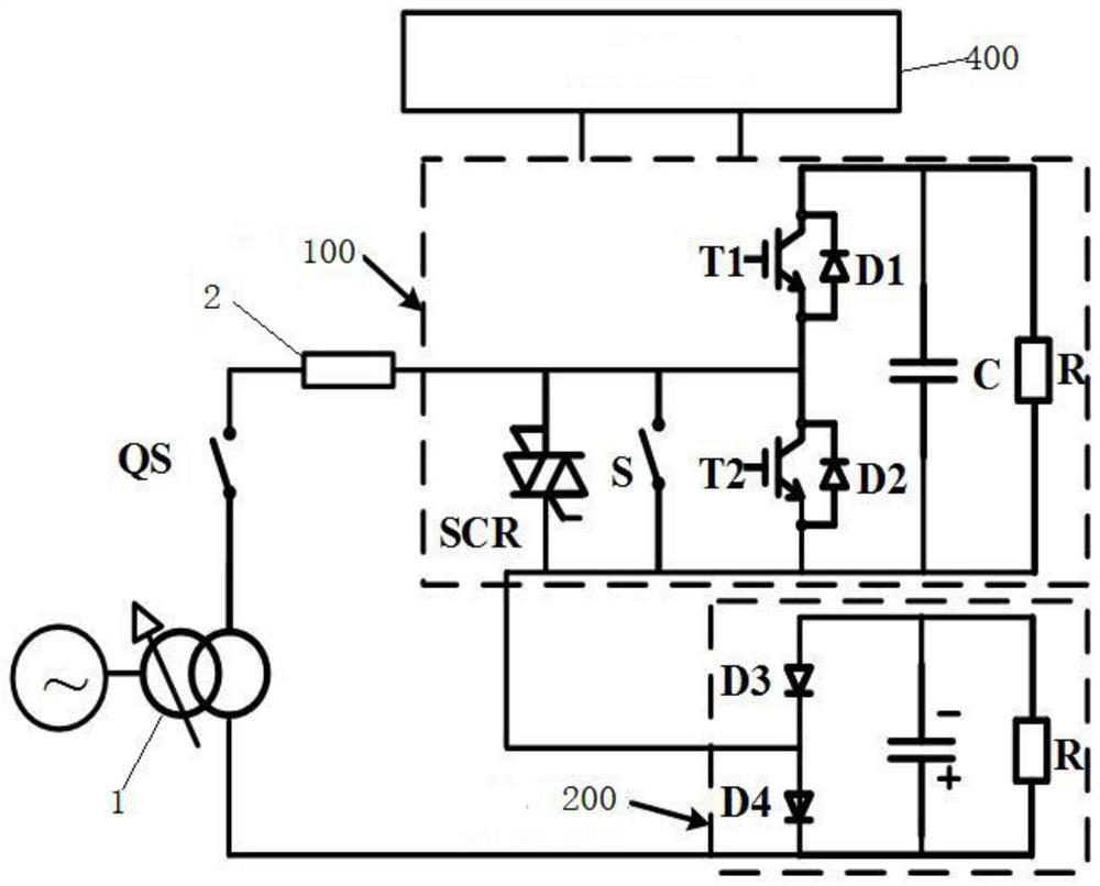 MMC power module thyristor overvoltage bypass test loop and test method