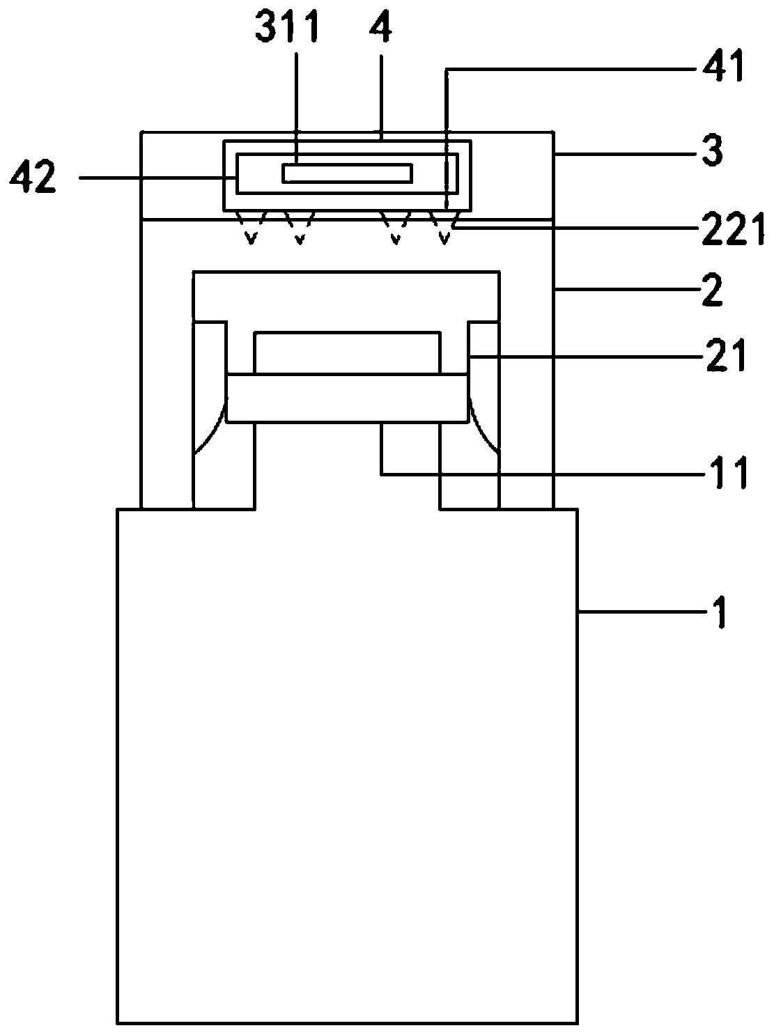 Sealed liquid medicine bottle with safety ring structure