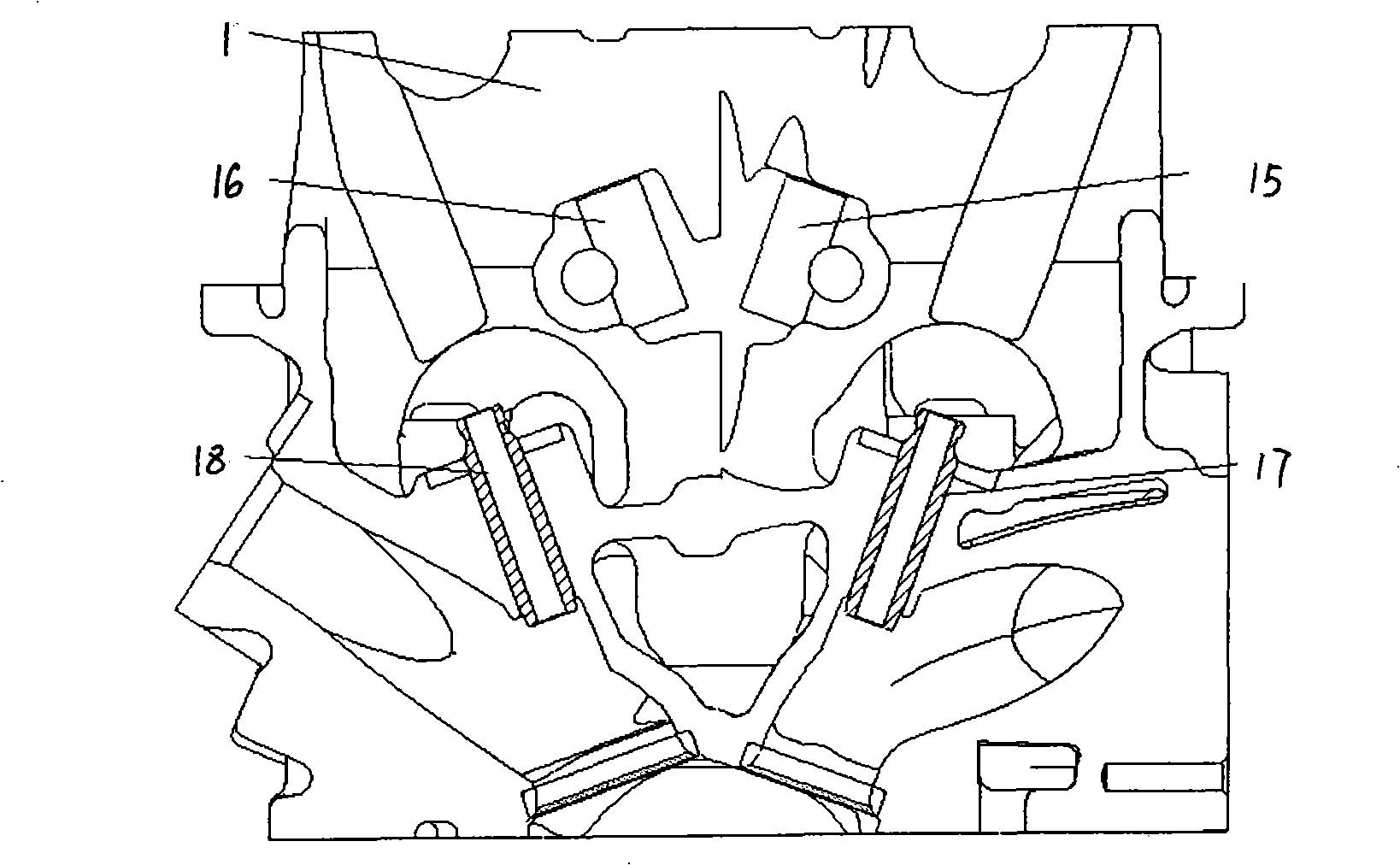 Arrangement structure of engine valve actuating mechanism