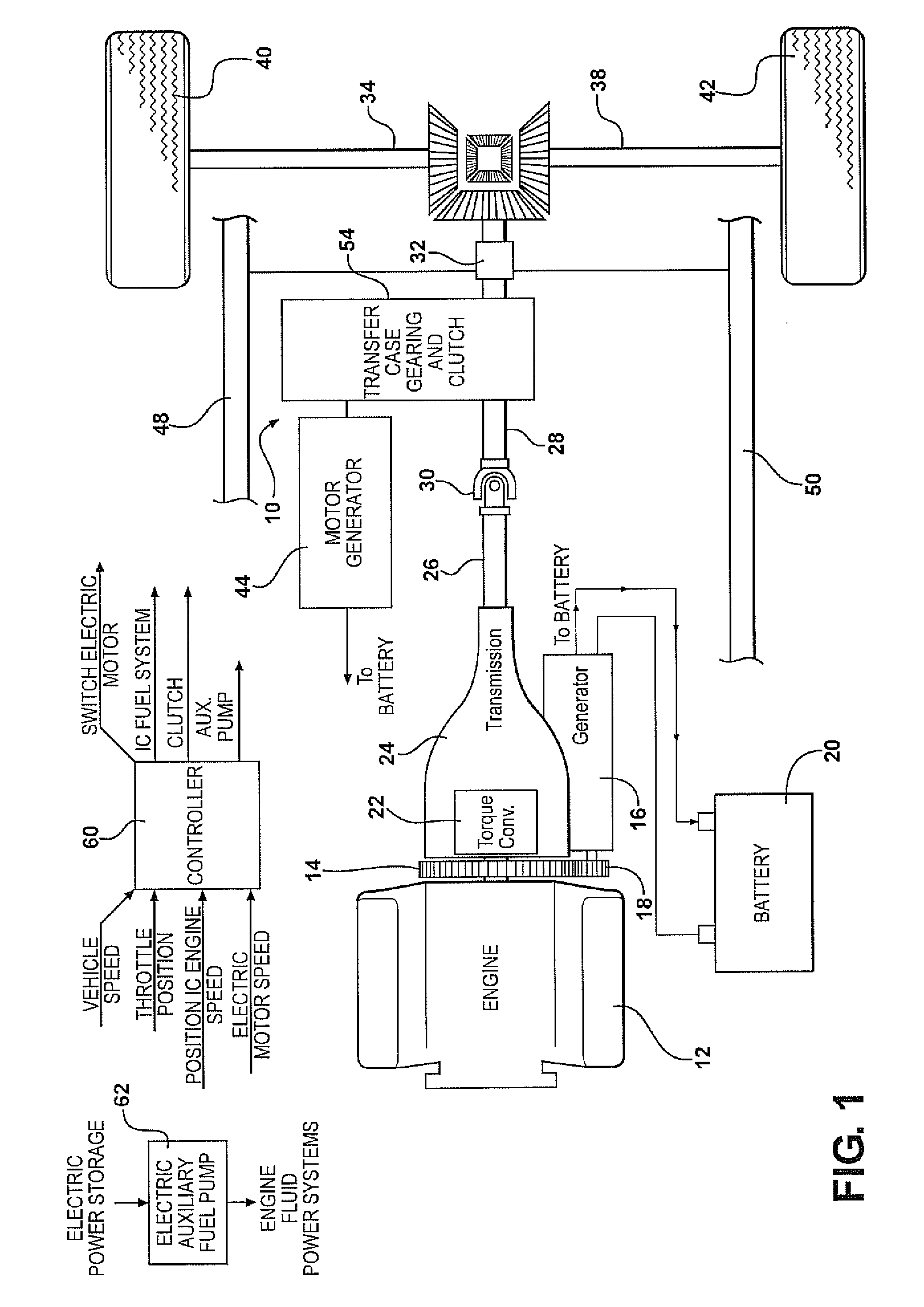 Hybrid vehicle formed by converting a conventional IC engine powered vehicle and method of such conversion