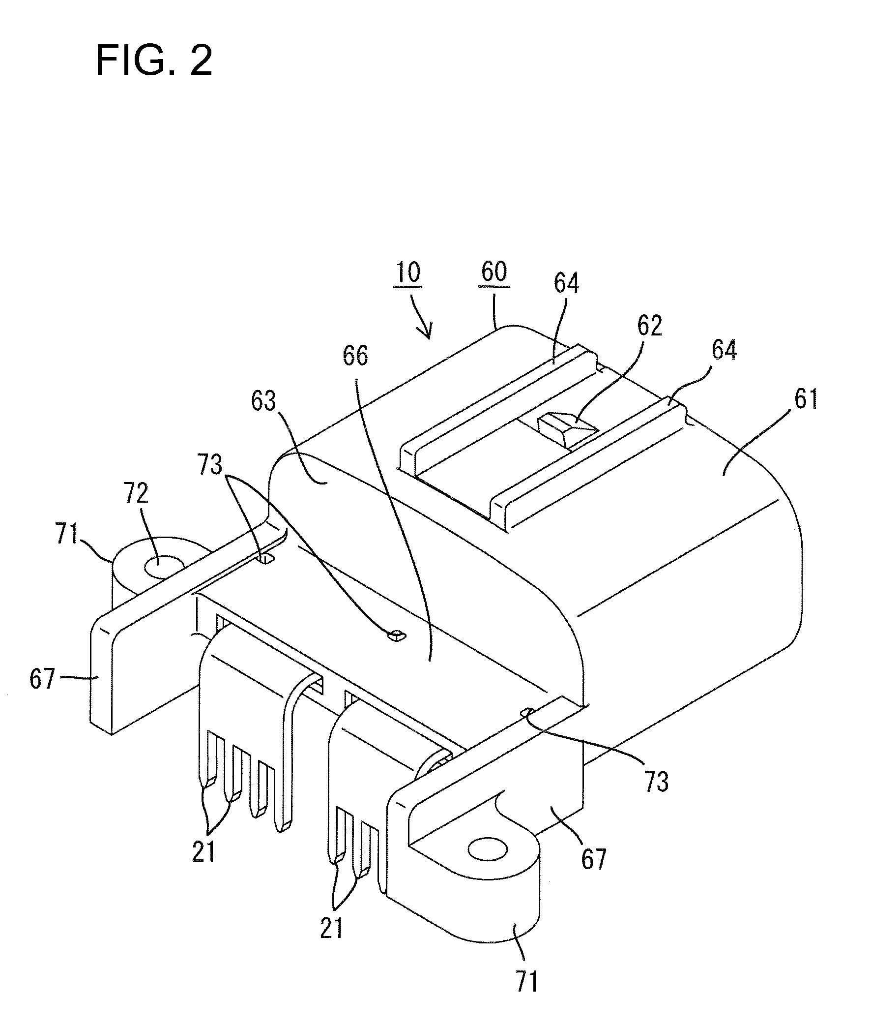 Connector for use in substrate