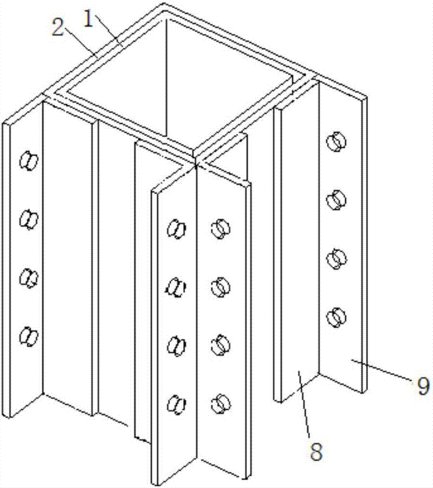 Connecting structure of beam-column joint of steel pipe concrete combined column