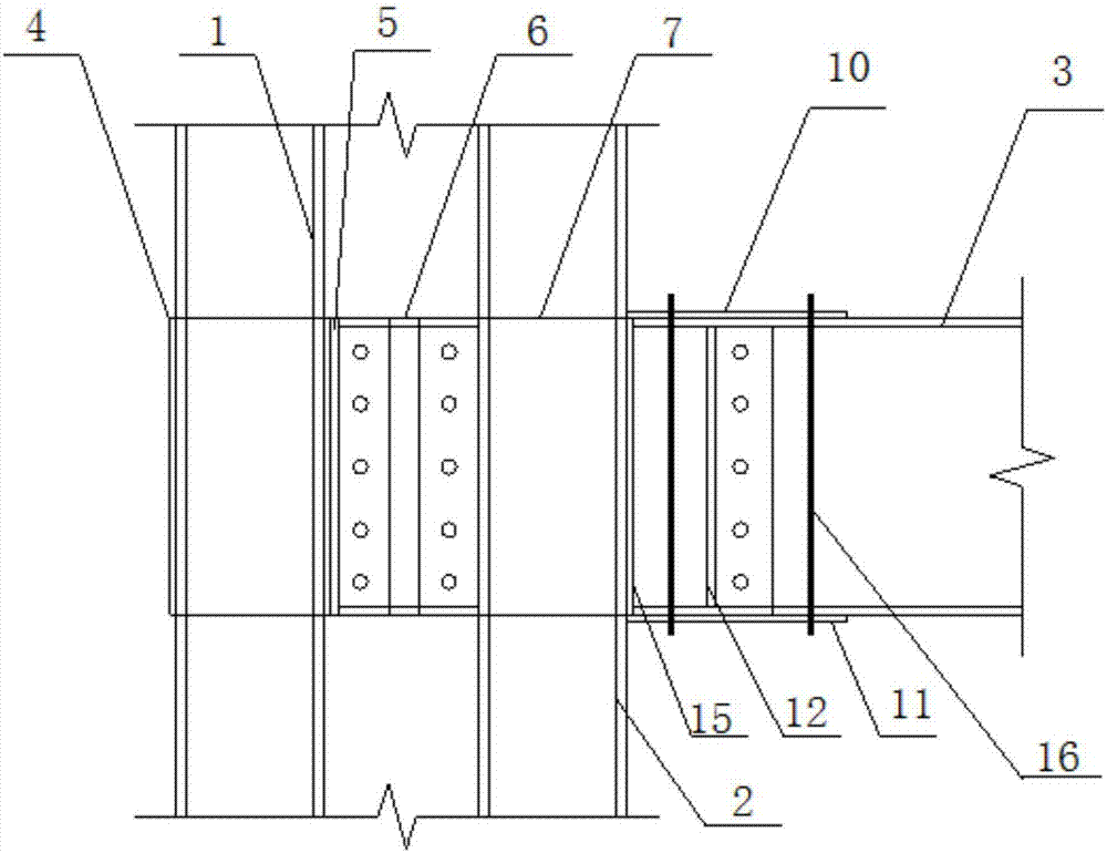 Connecting structure of beam-column joint of steel pipe concrete combined column