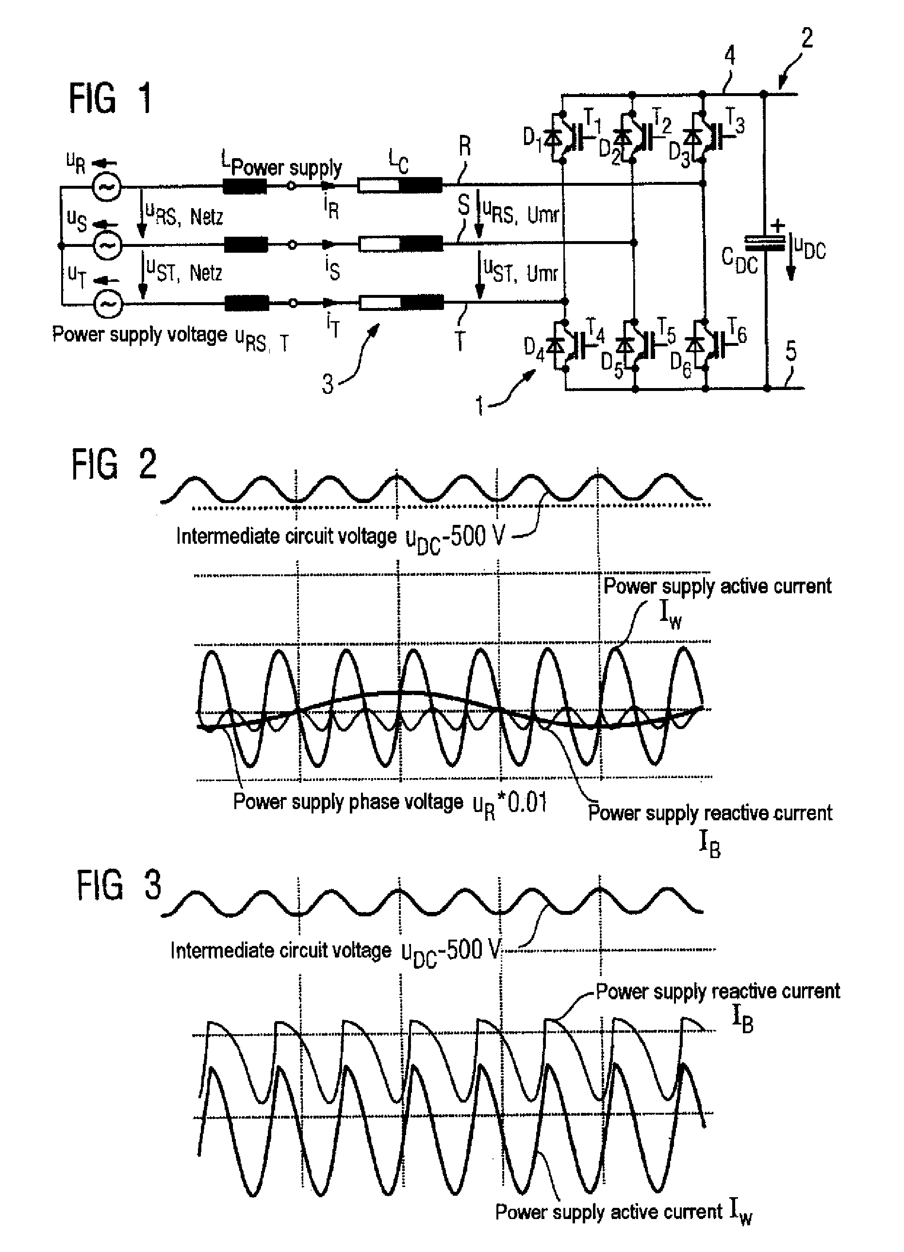 Method for reducing the reactive power requirement of a fundamental frequency clocked power supply side converter under no load and with low motor loading