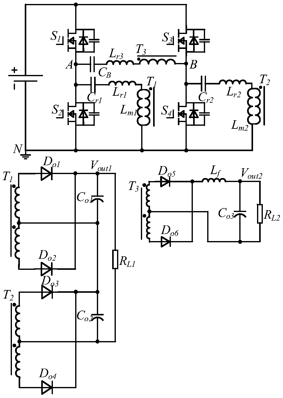 Hybrid-modulation isolation-type double-path output DC-DC convertor