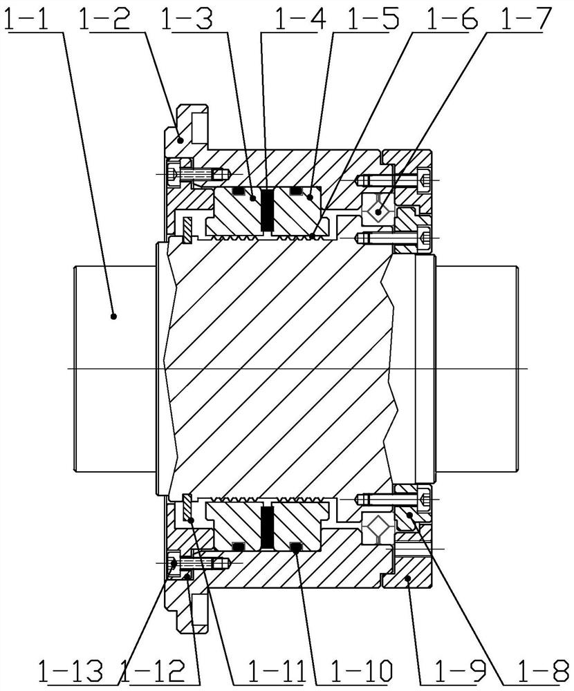 Compact magnetofluid sealing transmission device