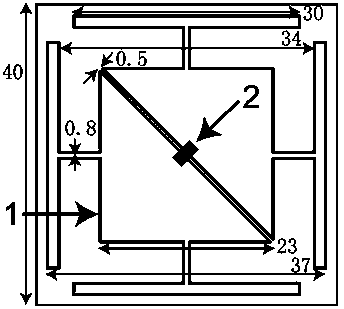 Microwave energy receiving board formed by secondary wavelength resonance structural units