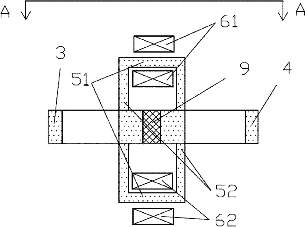 High-voltage orthogonal magnetized single-phase controllable reactor