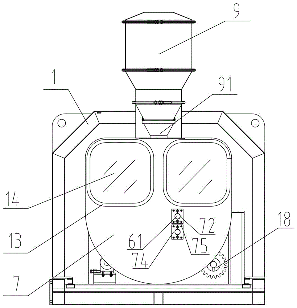 Mounting structure for spray tube with real-time observation function in dynamic powder sterilization cabinet