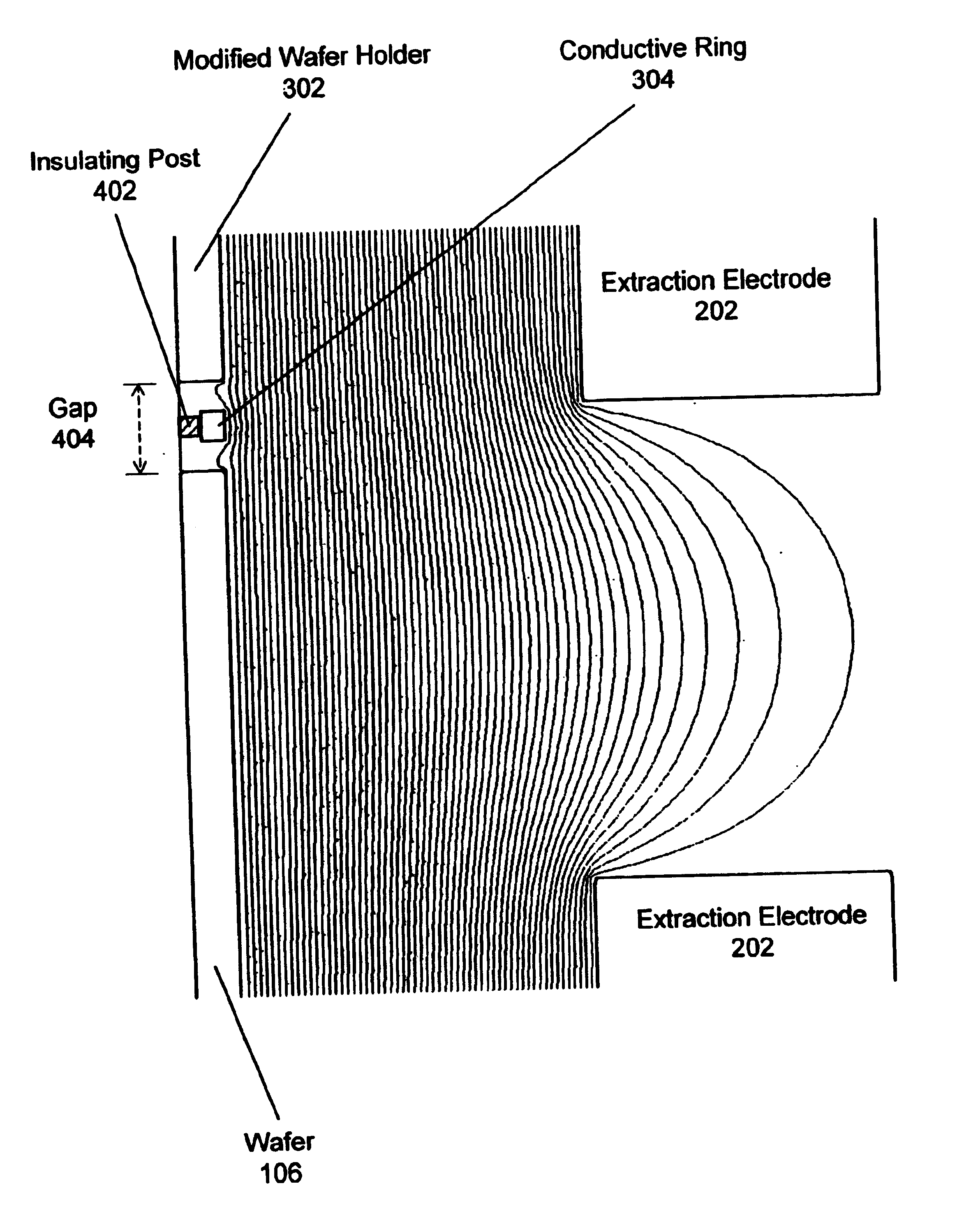 Method and apparatus for reducing substrate edge effects in electron lenses