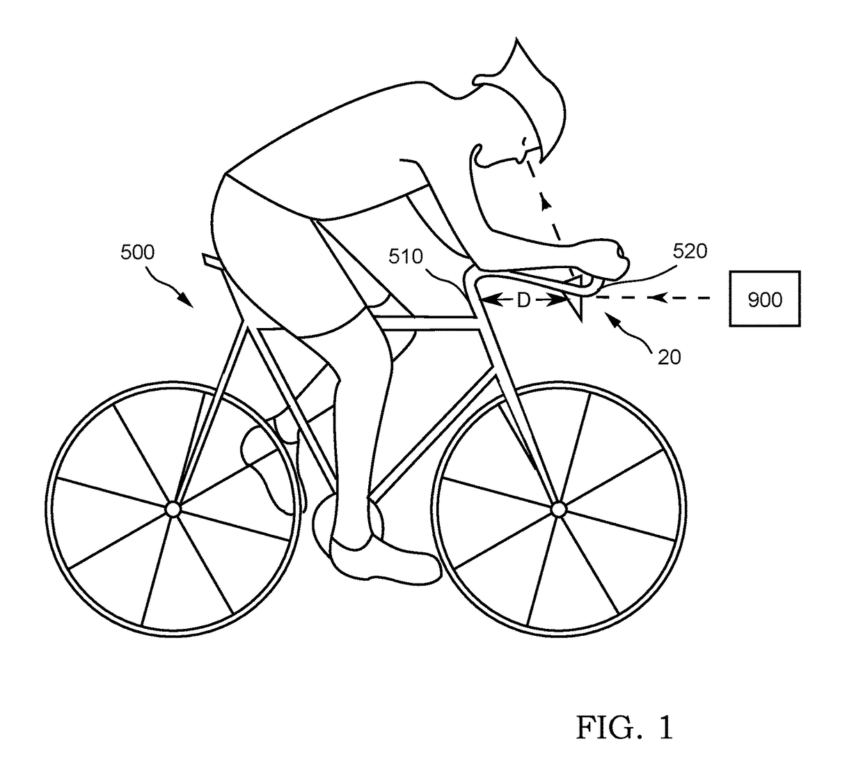 Forward viewing device for a bicycle